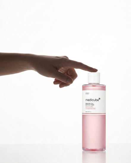 Medicube PDRN Cica Soothing Toner Model Fingertip Korean Skincare