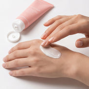 Medicube PDRN Pink Hyaluronic Moisturizing Cream Model Hand Application Korean Skincare