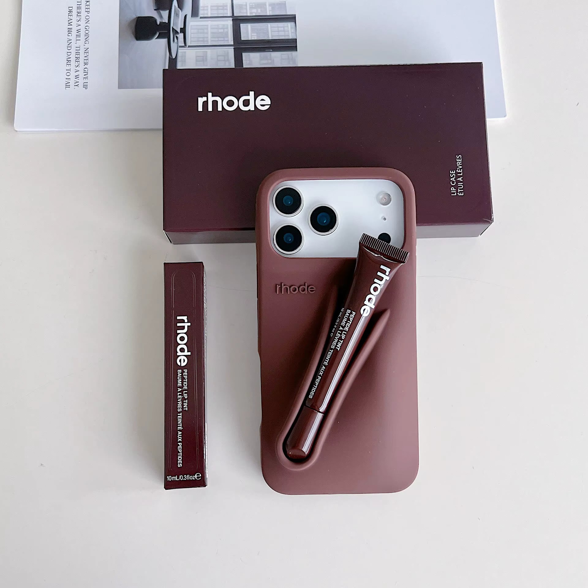 Rhode Peptide Lip Tint Summer Lip Phone Case Set Espresso