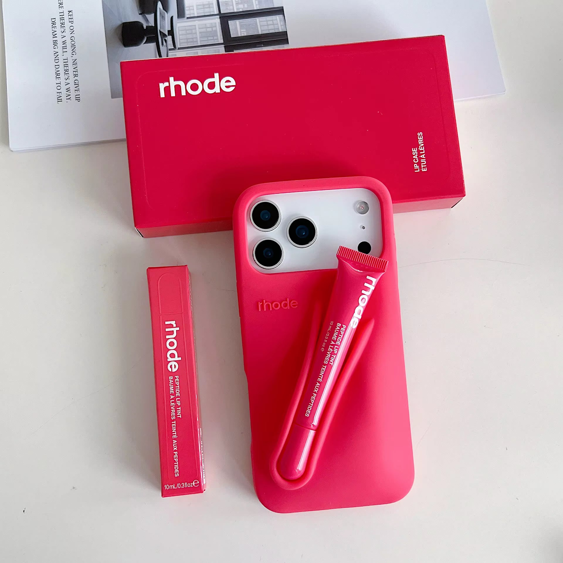 Rhode Peptide Lip Tint Summer Lip Phone Case Set Guava Spritz